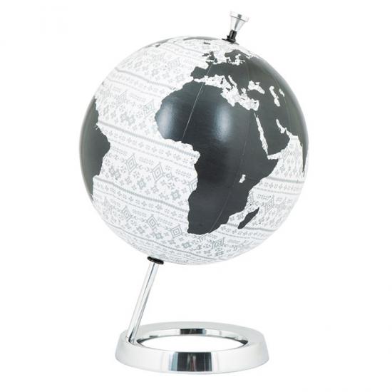 Vitale Siyah Beyaz Dekoratif Dünya Küre 30x45 cm MA.HW0026
